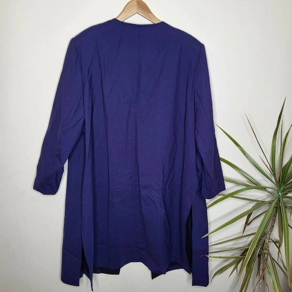 Pari Passu Wool Blend Side Split Jacket Fit D: "Modified Hour Glass" Navy - Picture 7 of 14